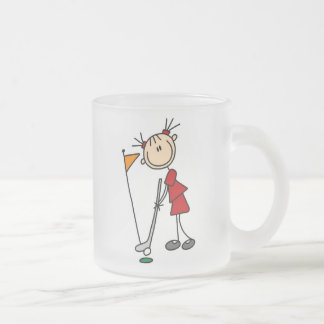 Weiblicher Strichmännchen-Golfspieler Mattglastasse