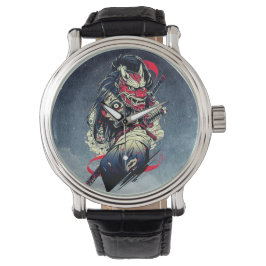 Weiblicher Zombie-Samurai – Kunst der untoten Krie Armbanduhr