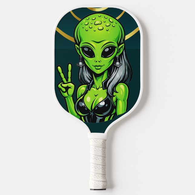 Weibliches Alien-Pickleball-Schläger Pickleball Schläger (“When worlds collide… on the court.”)