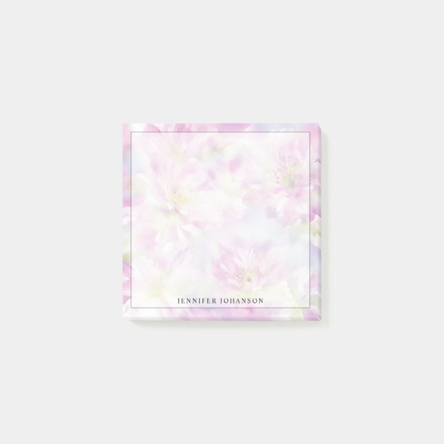 Weibliches Aquarell Rosa Floral Post-it Klebezettel (Vorderseite)
