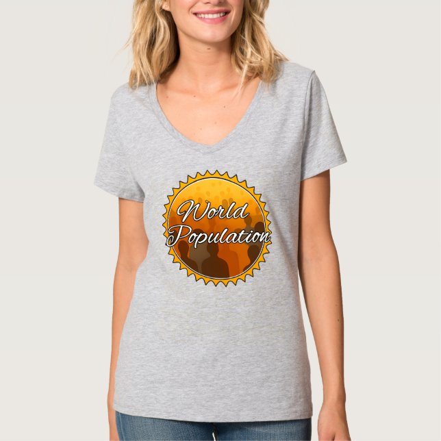 Weibliches Basic V-Ausschnitt T-Shirt (Vorderseite)