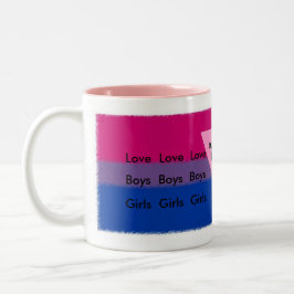 WEIBLICHES BI-FLAGGEN-ROSA-DREIECK ZWEIFARBIGE TASSE