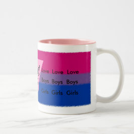 WEIBLICHES BI-FLAGGEN-ROSA-DREIECK ZWEIFARBIGE TASSE
