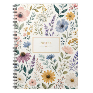 Weibliches Botanisches Wildblumen Notizbuch Notizblock