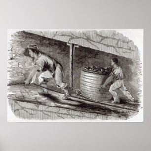 Weibliches Fach in einer Kohle-Grube in wenigem Poster