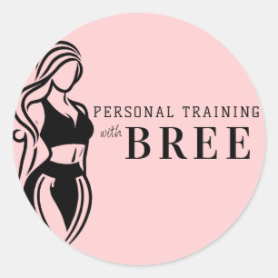 Weibliches Fitness-Personaltraining Minimalistisch Runder Aufkleber