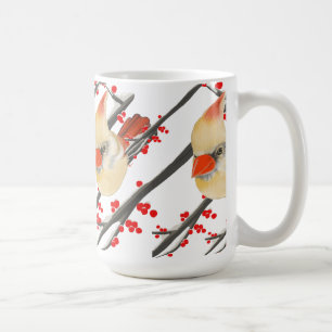 Weibliches Kardinals-Weihnachten Tasse