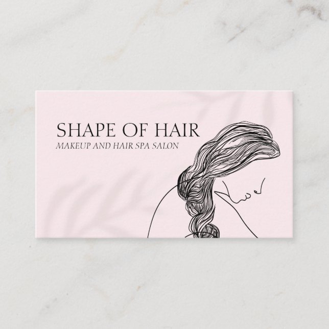 Weibliches Licht: Rosa Frau Friseurin Visitenkarte (Vorderseite)