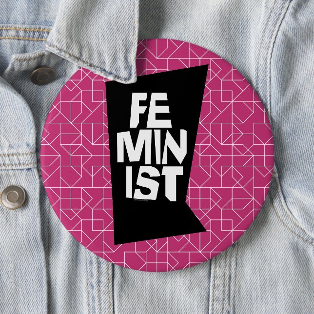 Weibliches Mädchen der feministischen Frauen ich Button (Beispiel)