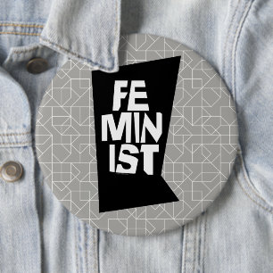 Weibliches Mädchen der feministischen Frauen ich Button