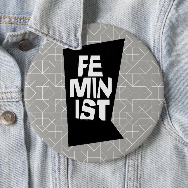 Weibliches Mädchen der feministischen Frauen ich Button (Beispiel)