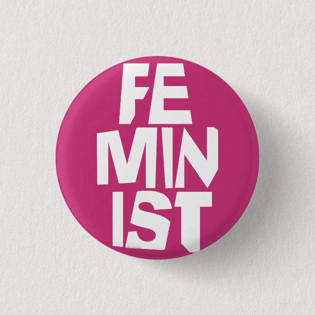 Weibliches Mädchen der feministischen Frauen ich Button (Vorderseite)