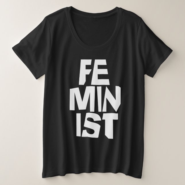 Weibliches Mädchen der feministischen Frauen ich Große Größe T-Shirt (Design vorne)