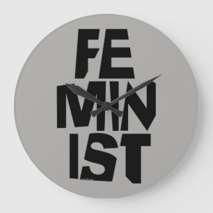 Weibliches Mädchen der feministischen Frauen ich Große Wanduhr