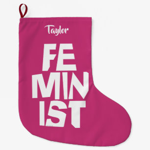 Weibliches Mädchen der feministischen Frauen ich Großer Weihnachtsstrumpf