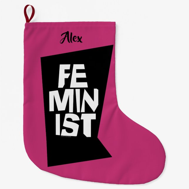 Weibliches Mädchen der feministischen Frauen ich Großer Weihnachtsstrumpf (Vorderseite)