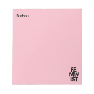 Weibliches Mädchen der feministischen Frauen ich Notizblock