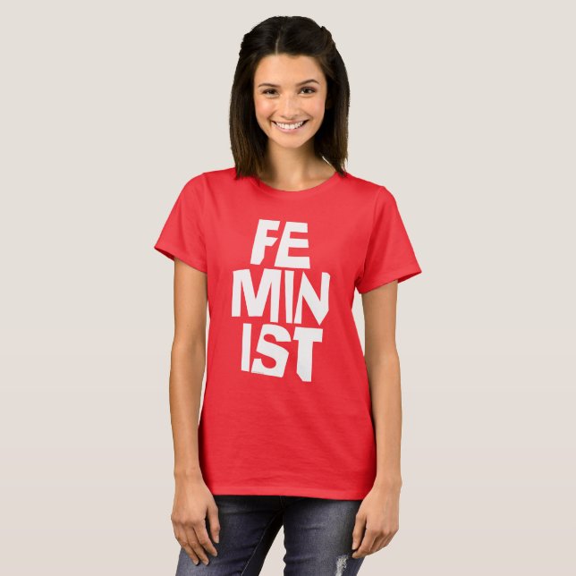 Weibliches Mädchen der feministischen Frauen ich T-Shirt (Vorne ganz)