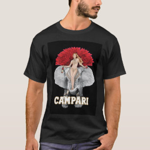 Weibliches Model auf einem Elefanten T-Shirt