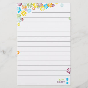 Weibliches personalisiertes mit Blumenstationäres Briefpapier