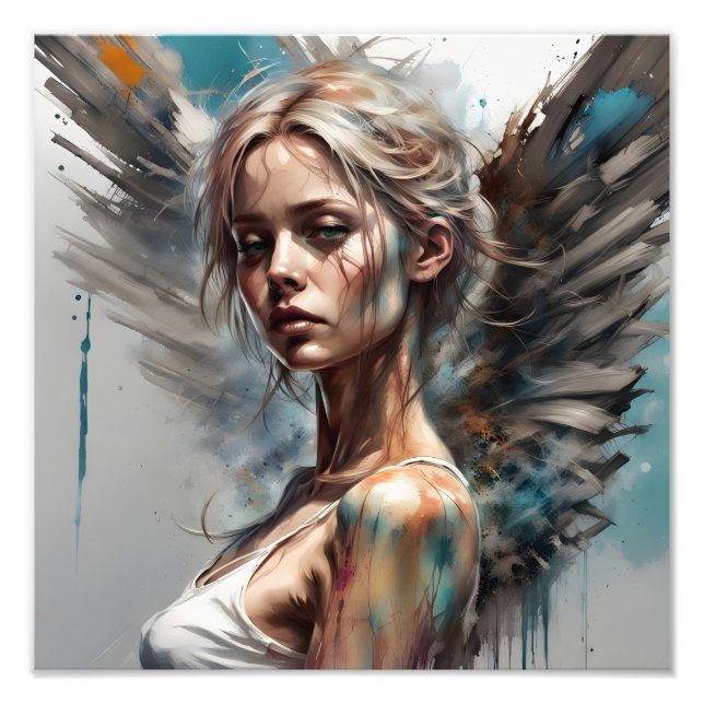 weibliches Porträtgestalt mit Eleganz Fotodruck (Vorne)