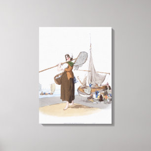Weibliches Shrimper, "vom Kostüm von Leinwanddruck