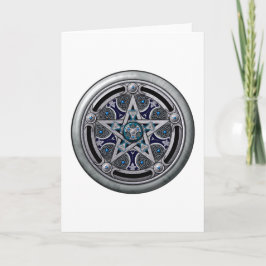Weibliches silbernes heidnisches Pentagramm Karte