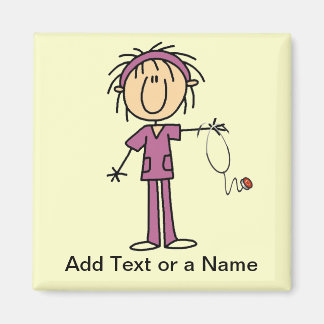 Weibliches Strichmännchen Krankenschwester T - Shi Magnet