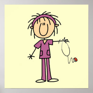 Weibliches Strichmännchen T - Shirt und Geschenke Poster