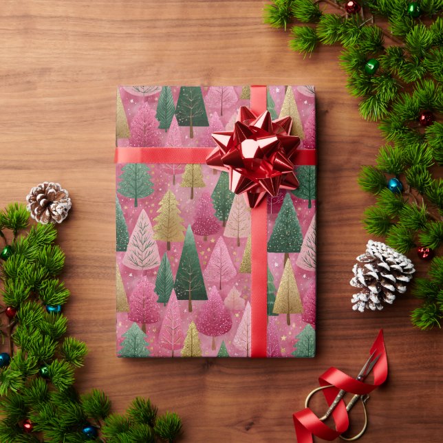 Weibliches Weihnachtsbaum-Design mit Glanz Geschenkpapier (Feiertagsgeschenk)