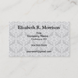 Weibliches Weiß auf schwarzem Damast Visitenkarte