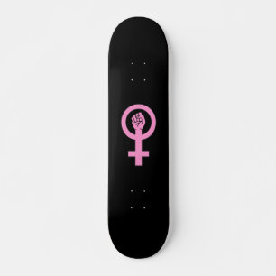 Weibliches Zeichen schwarz Skateboard