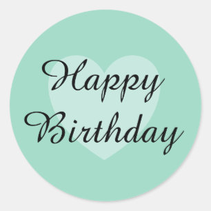 Weich Aquamarin Happy Birthday Sticker