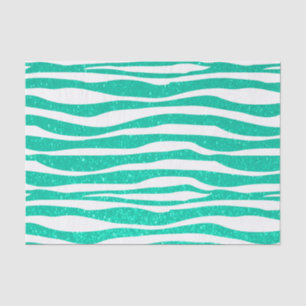 Weich Aquamariner Blauer Glitzer Zebra Tierdrucke Seidenpapier