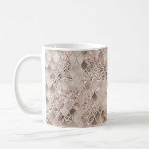 Weich Beige Brown Mermaid Scales Glam 1 Kaffeetasse