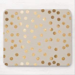 Weich Beige und GoldGlitzer-Stadt-Punkte Mousepad