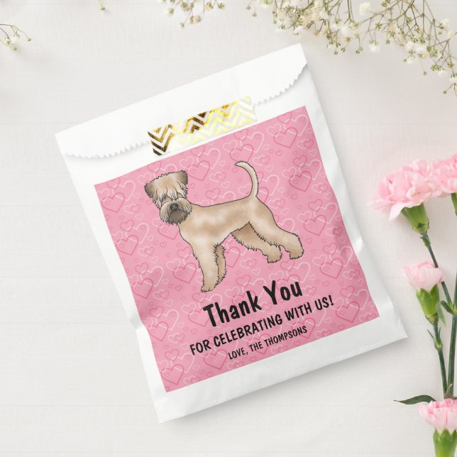 Weich beschichtetes Wheaten Terrier Pink Herz Viel Geschenktütchen (Versiegelt)