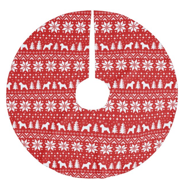 Weich beschichtetes Wheaten Terrier Weihnachtsmust Polyester Weihnachtsbaumdecke (Vorderseite)