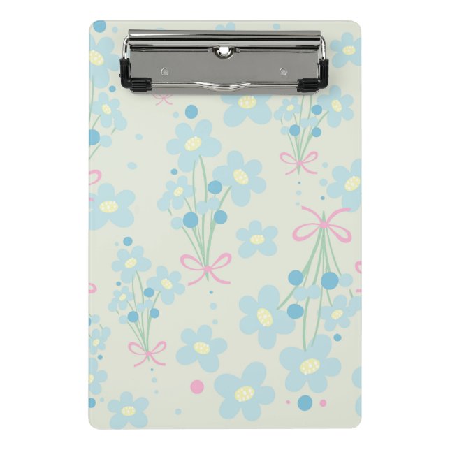 Weich Blau & Rosa Harmonie Mini Klemmbrett (Vorderseite)