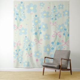 Weich Blau & Rosa Harmonie Wandteppich