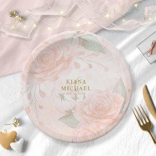 Weich-blaue Rose V1 ID828 Papierplatte Pappteller
