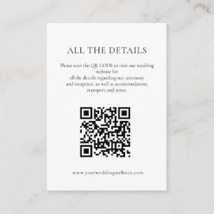 Weich blaue und rosa Blume QR-Code Hochzeitdetails Begleitkarte