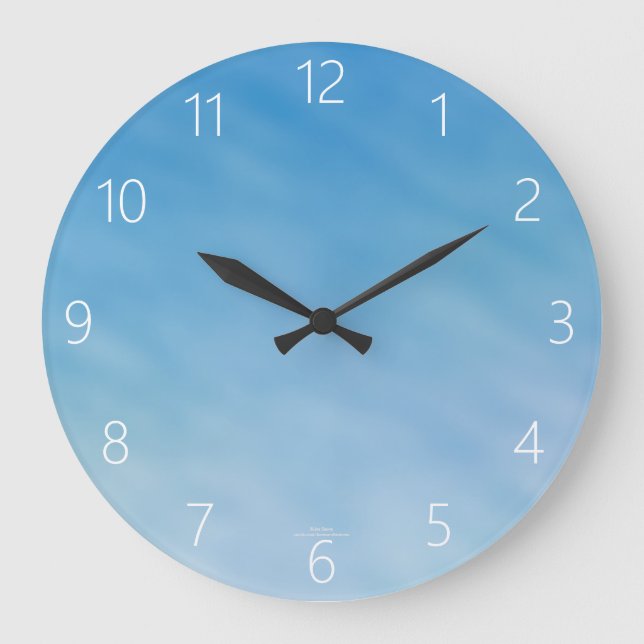 Weich blauer Himmel und weiche Wolken Große Wanduhr (Vorderseite)