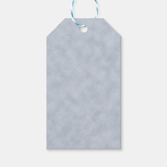 Weich blauer Pergament-Look Geschenkanhänger (Vorderseite)