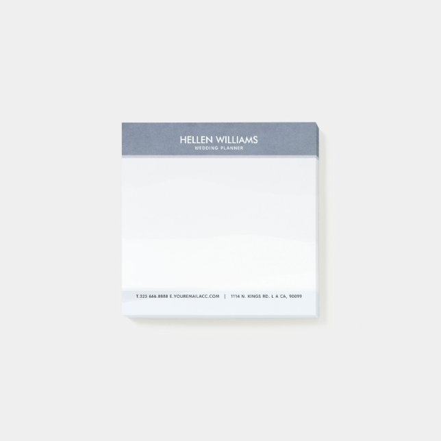 Weich blaugraue Abstrakte Landschaft Post-it Klebezettel (Vorderseite)