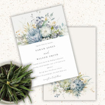 Weich blaugrüne Sukkulatur Botanische Hochzeit mit