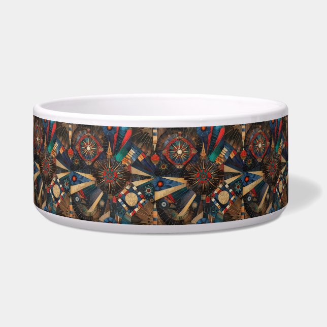 Weich Cyan "Alte indigene Chroniken" Haustier Dini Napf (Vorderseite)