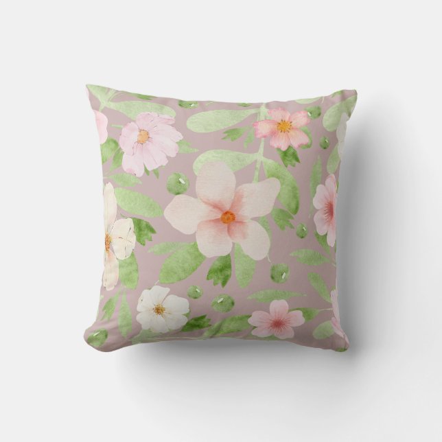 Weich, delikat, elegant, pastellfarbenes Muster Kissen (Vorderseite)