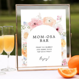 Weich farbige Pasta florale Arch Momosa Bar Sign Poster