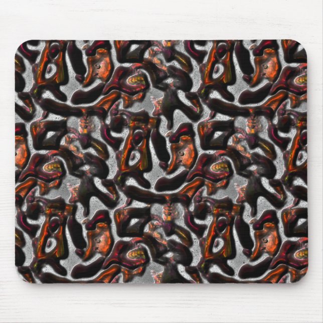 Weich gefärbte Korallenstruktur grau geschnitten Mousepad (Vorne)